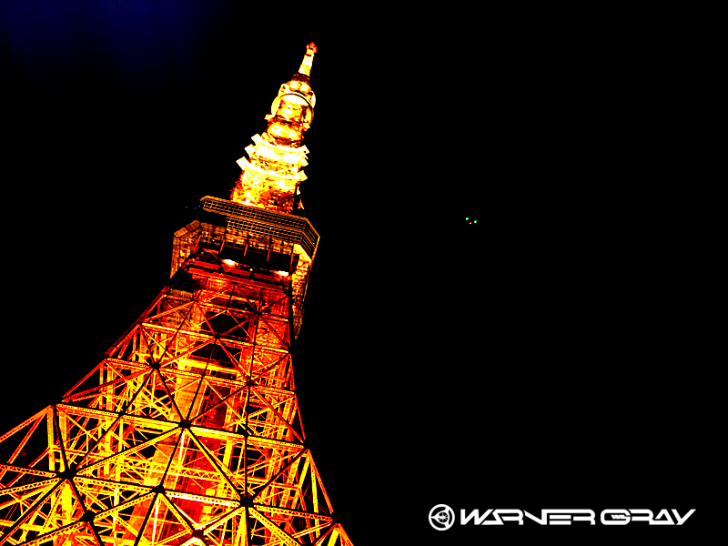 東京タワー夜間空撮